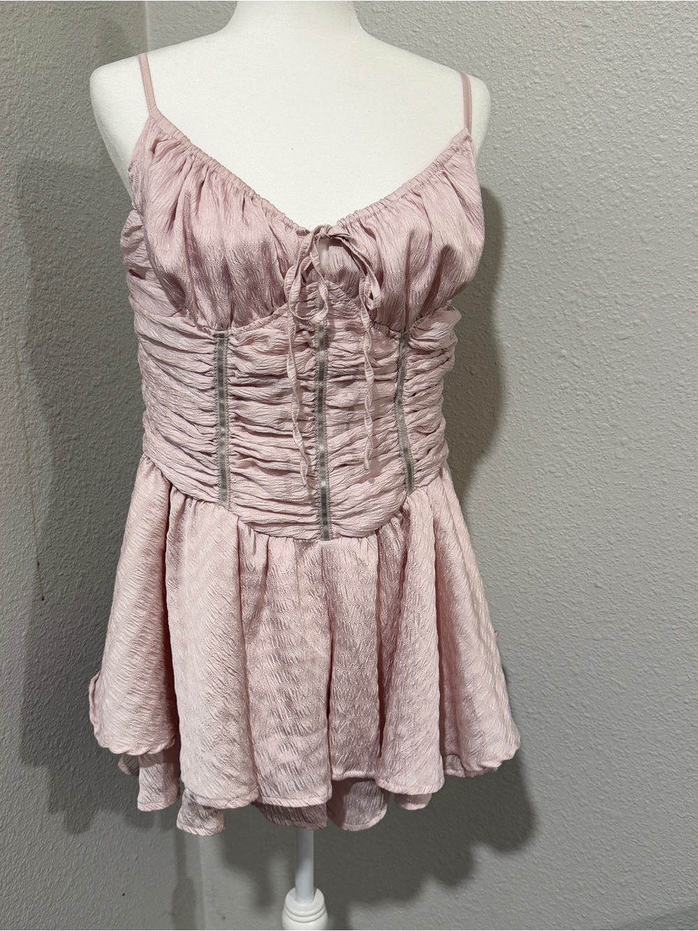 Fashion Nova Pink Satin Romper